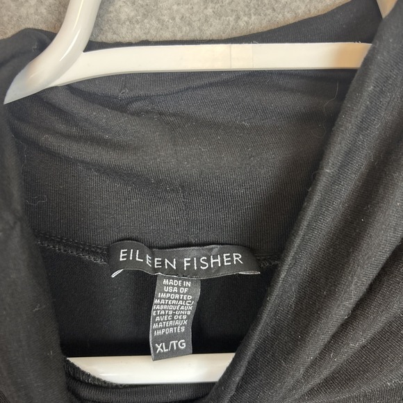 Eileen Fisher Dress Womens XL Black Shift Lagenlook Minimalist Turtleneck Tunic - Picture 2 of 6